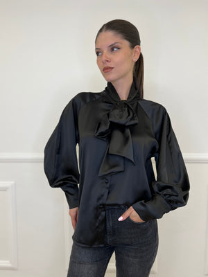 Camicia Satin Fiocco 4218 Nero