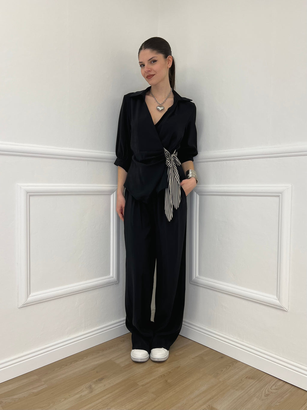 Pantalone Cupro Fusciacca 20527 Nero