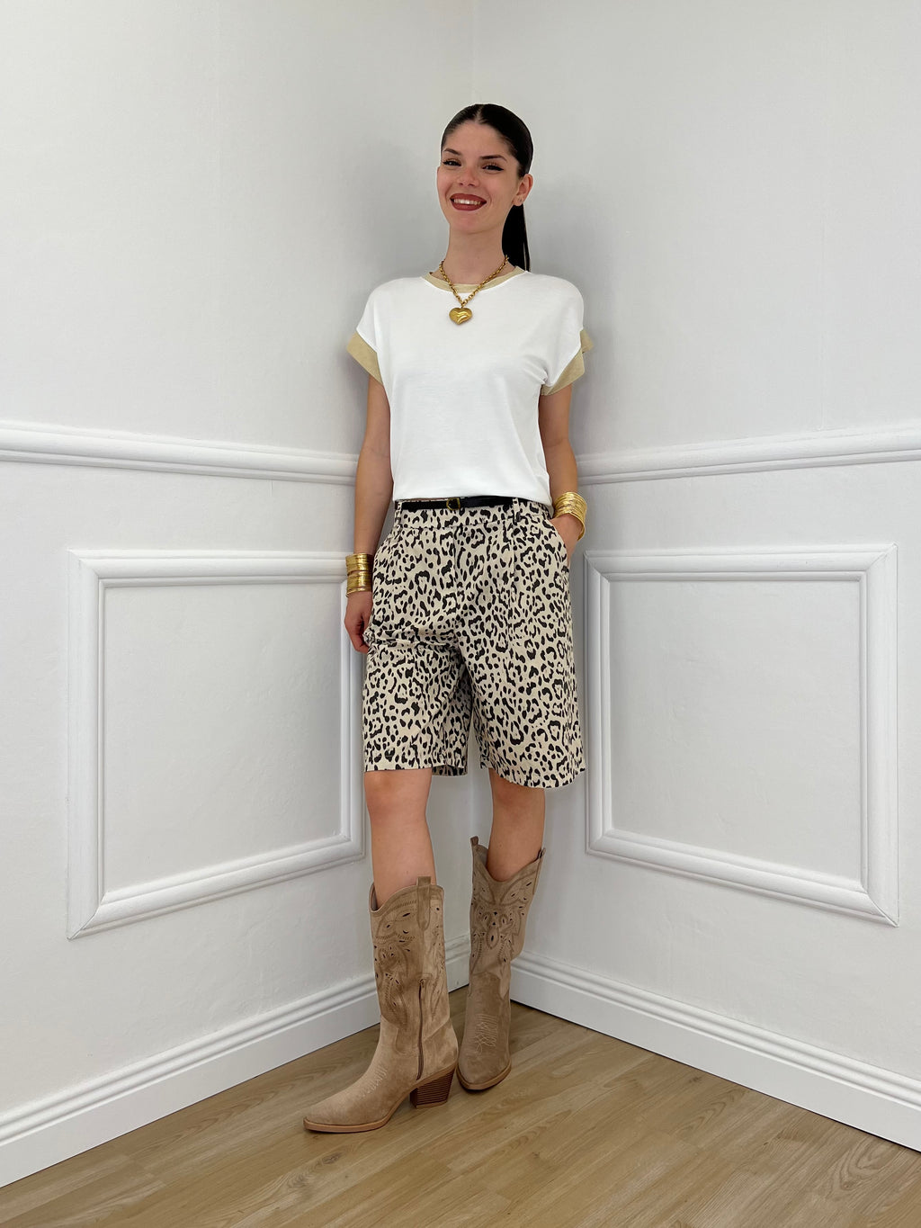 T-shirt Profili Lurex 24288 Bianco