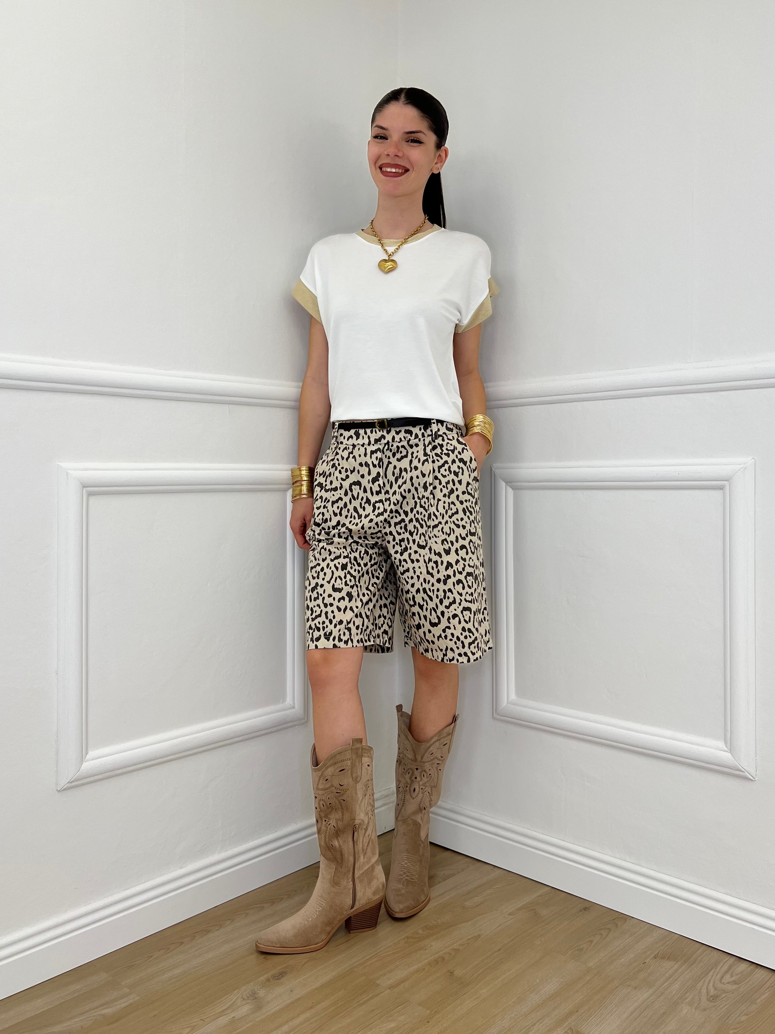 T-shirt Profili Lurex 24288 Bianco