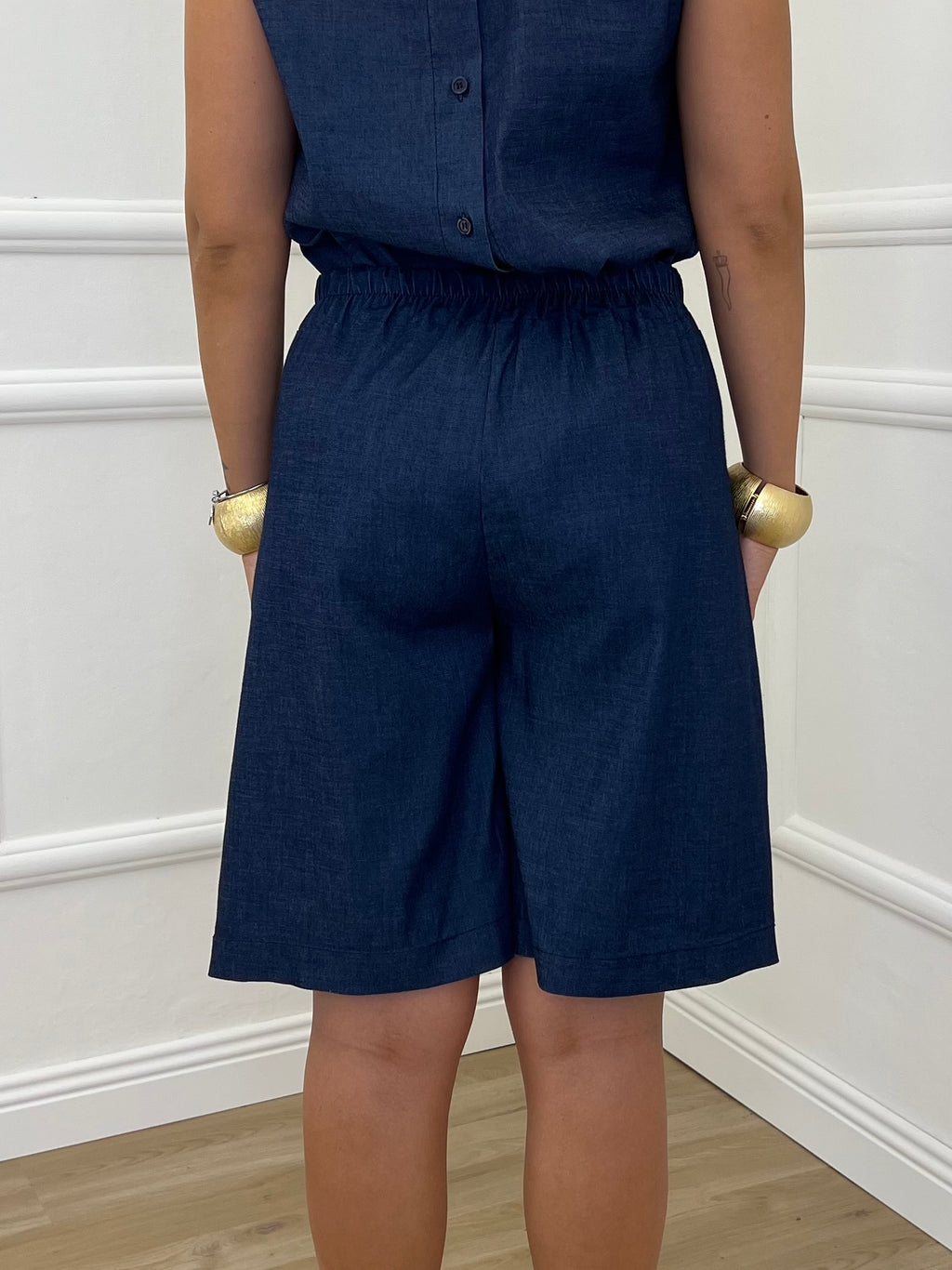 Bermuda Chambray Bottoni 2869 Blu