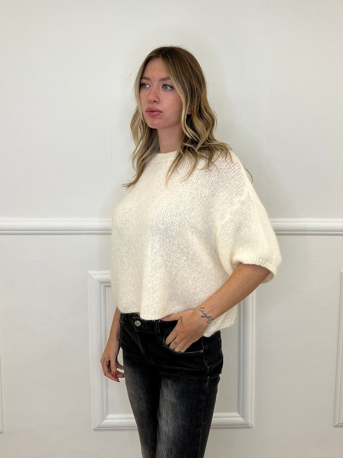 Maglia Kid Mohair e Lana 5165 Panna