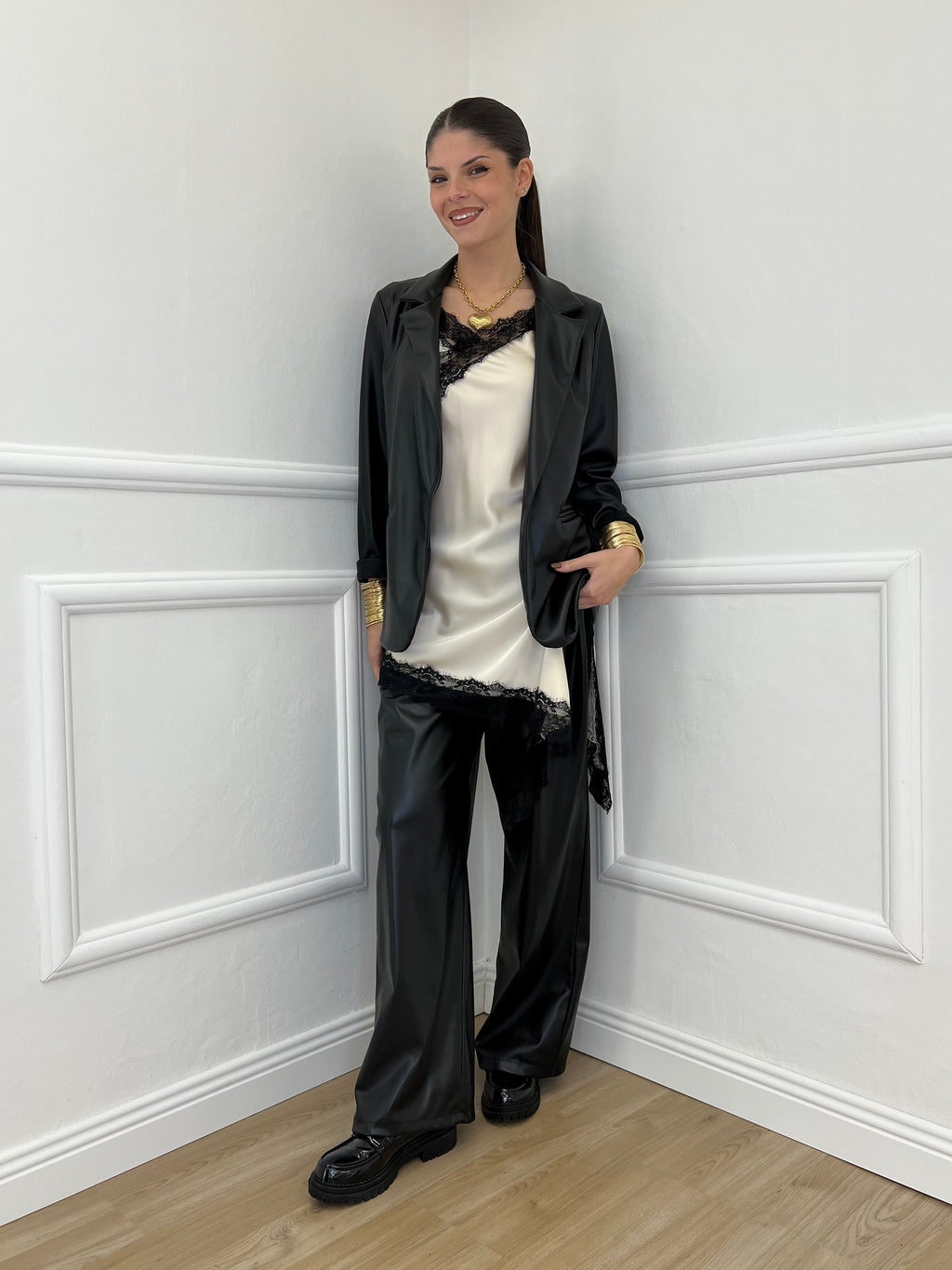 Pantalone Ecopelle 8043 Nero