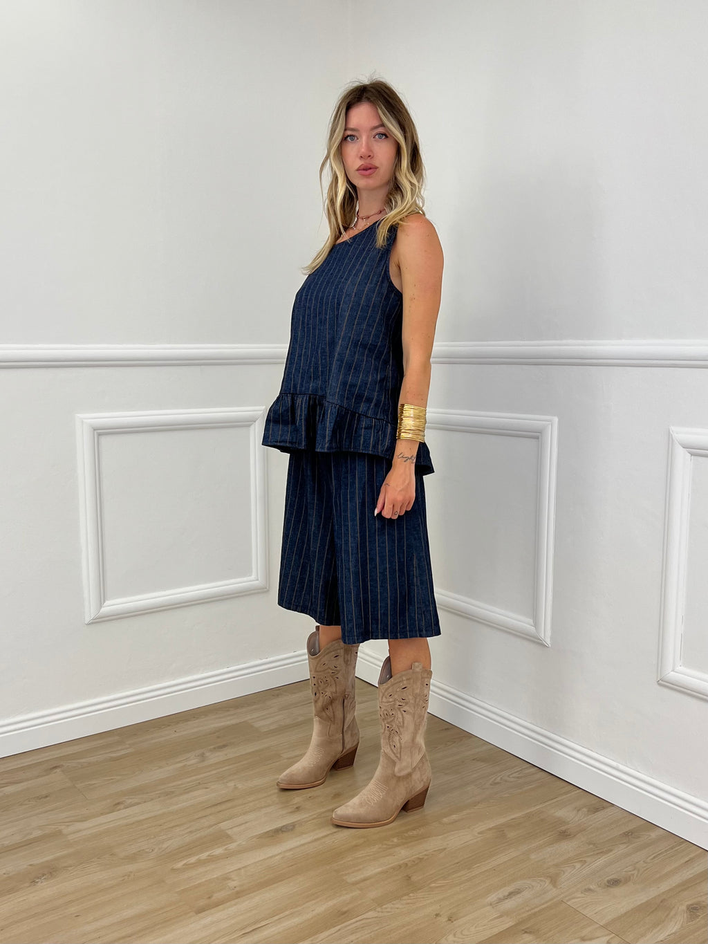 Bermuda Gessato Chambray 6006 Blu