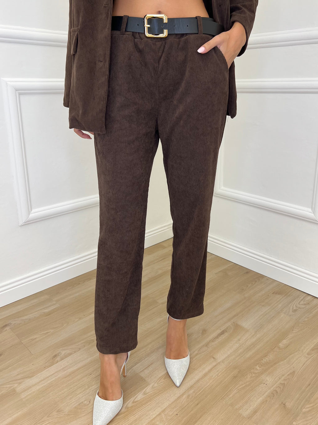 Pantalone Sigaretta Corduroy 25337 Caffè - Bazar Abbigliamento