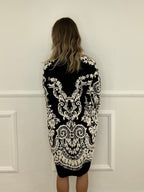 Cardigan Cappotto Jacquard 8201 Nero