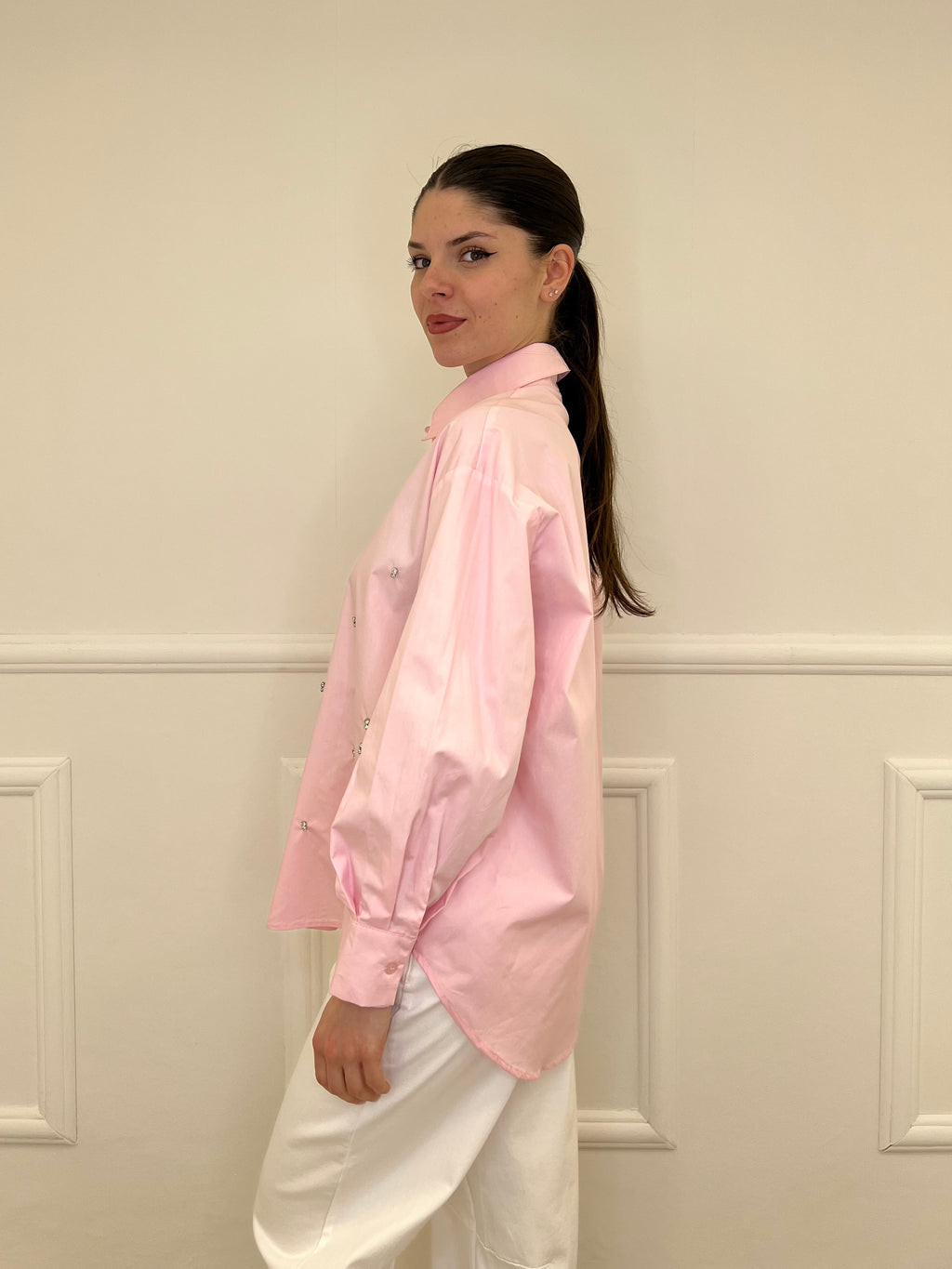Camicia Over Cristalli 2511 Rosa