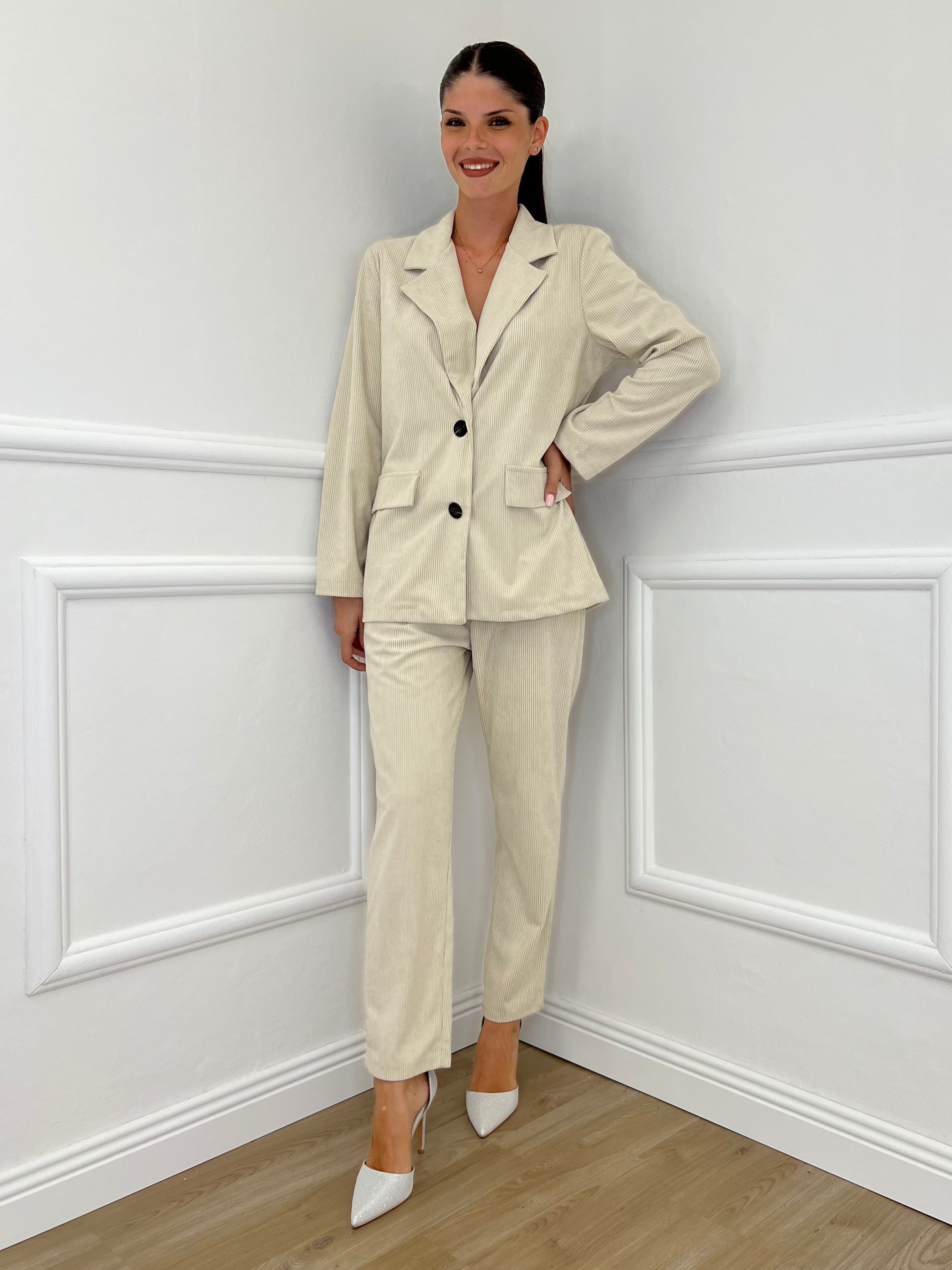 Giacca Corduroy 25790 Panna - Bazar Abbigliamento