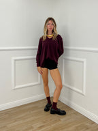 Maglia Over Scollo V 6010 Burgundy