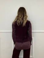 Gilet In Maglia Fondo Fluffy 7389 Burgundy