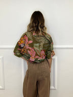 Camicia Jungle Tencel 3034 Verde e Rosa
