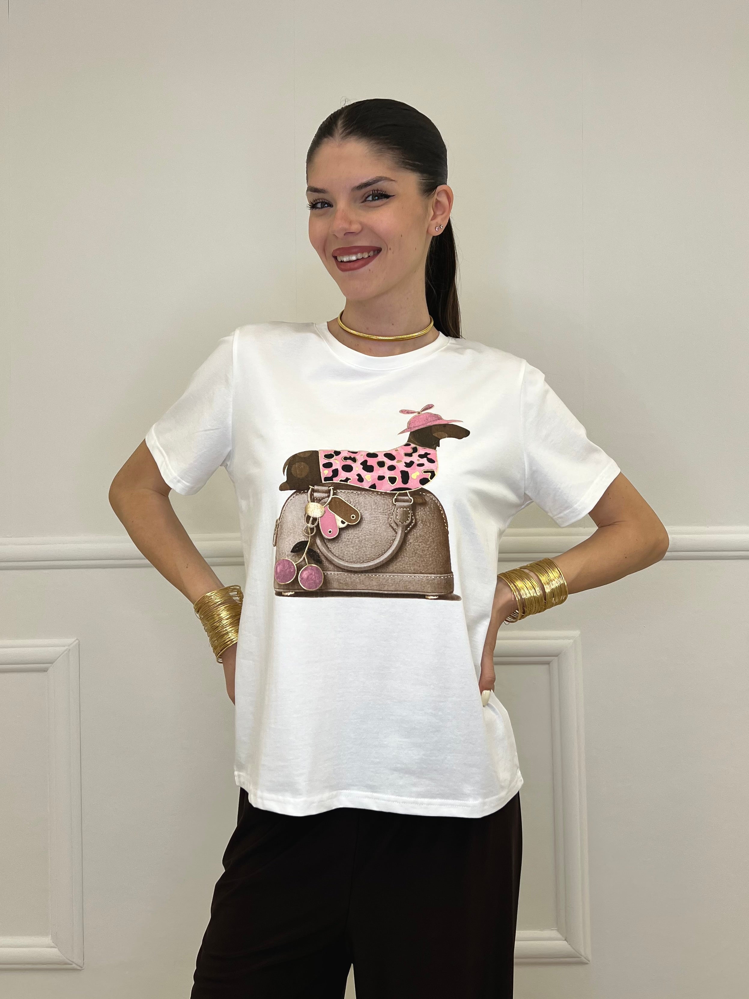T-shirt Over Bassotto Animalier M26-05