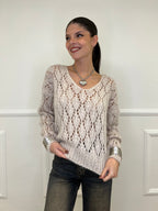 Maglia Losanghe Traforata 3191 Ecru