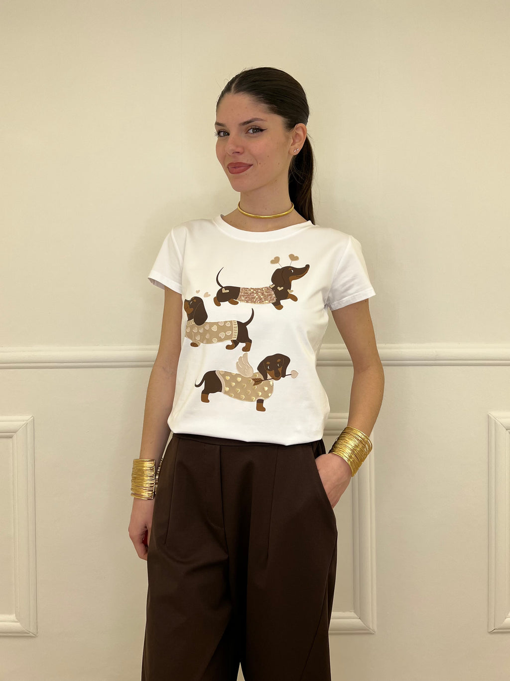 T-shirt Bassotto Paillettes 26252