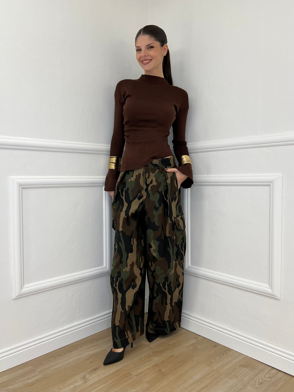 Maglia Drappeggio 081168 Moro