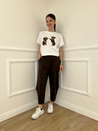 Pantalone Balloon Punto Milano 9516 Moro