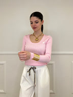 Maglia Trecce Cuore 1697 Rosa