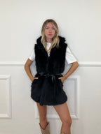 Maxi Gilet Pelliccia Fusciacca 26005 Nero