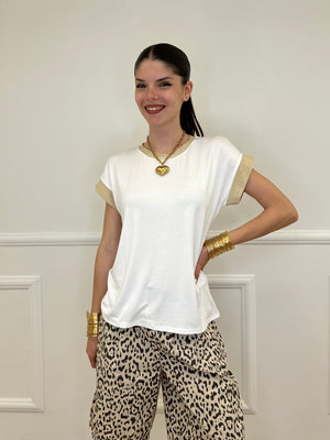 T-shirt Profili Lurex 24288 Bianco