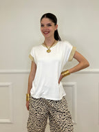 T-shirt Profili Lurex 24288 Bianco