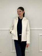 Giacca Neoprene Zip 26087 Panna