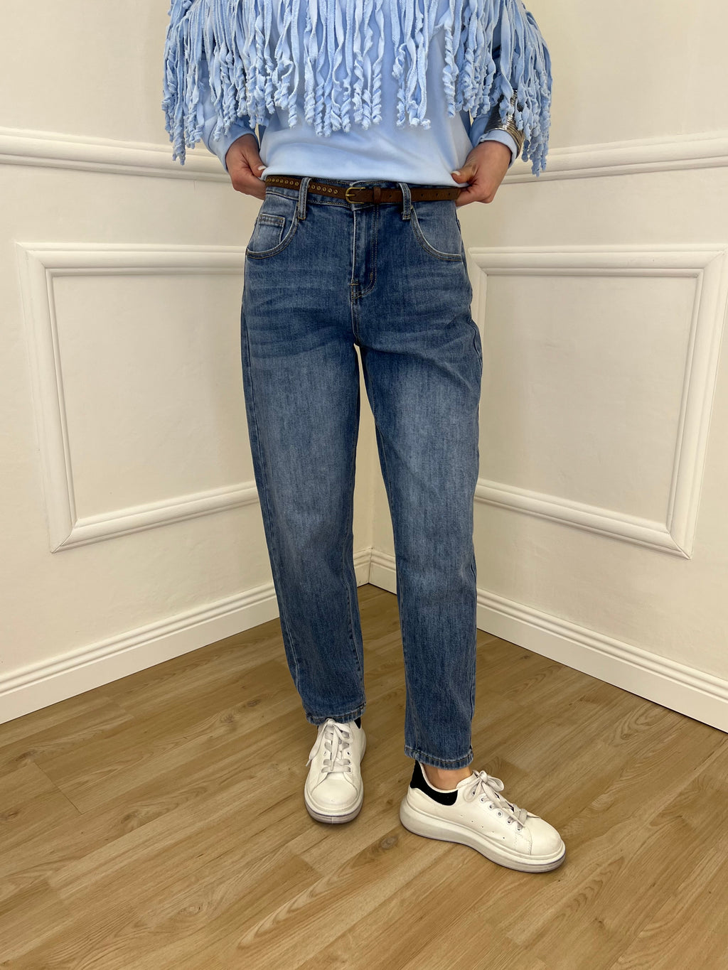 Jeans Mom Fit JC992 Azzurro