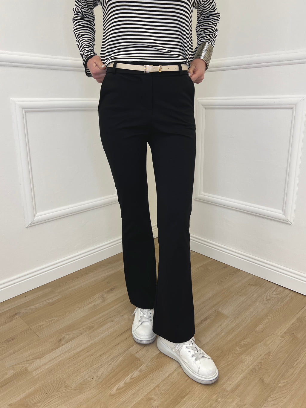 Pantalone Flare Cintura 26513 Nero