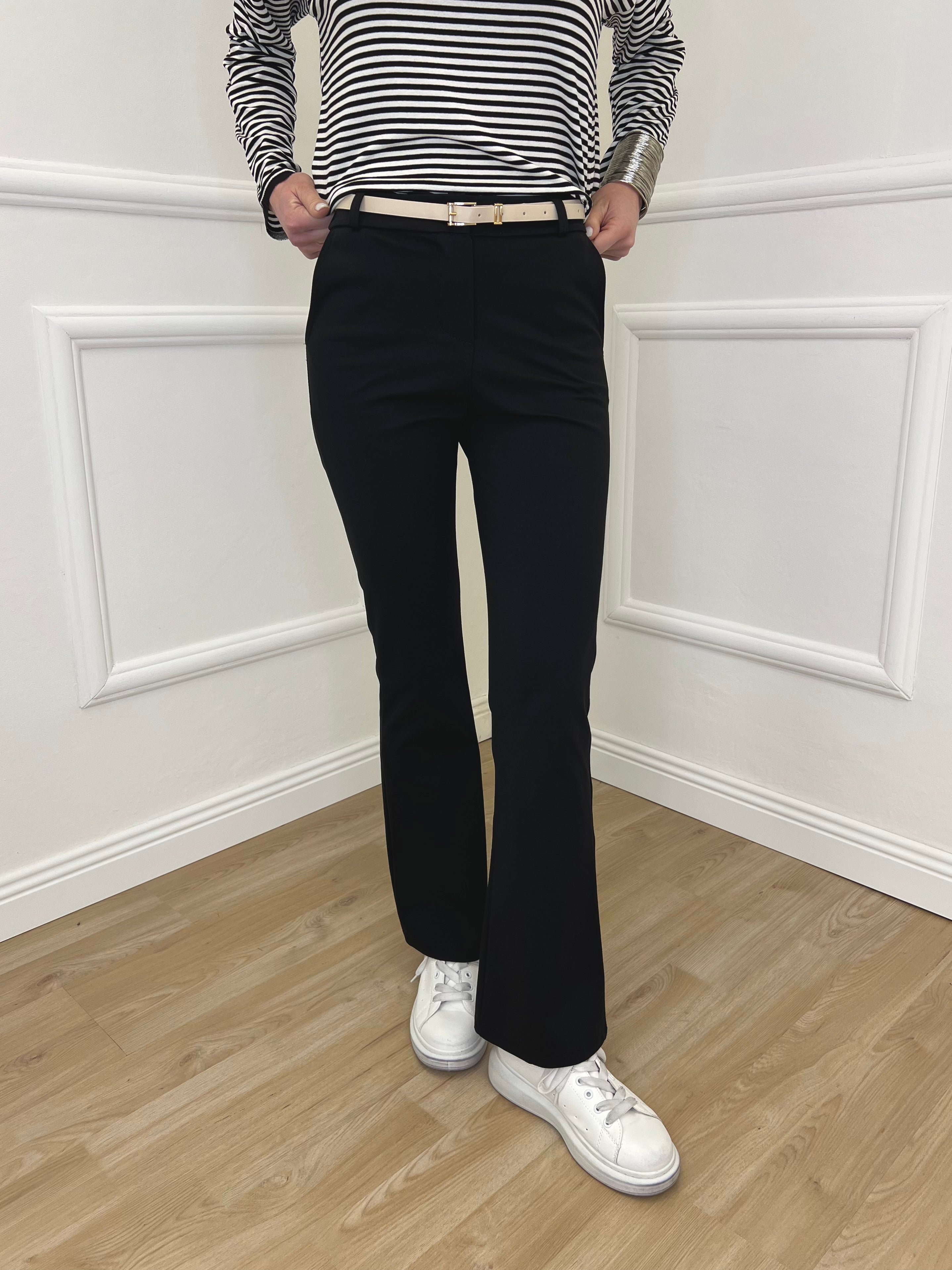 Pantalone Flare Cintura 26513 Nero