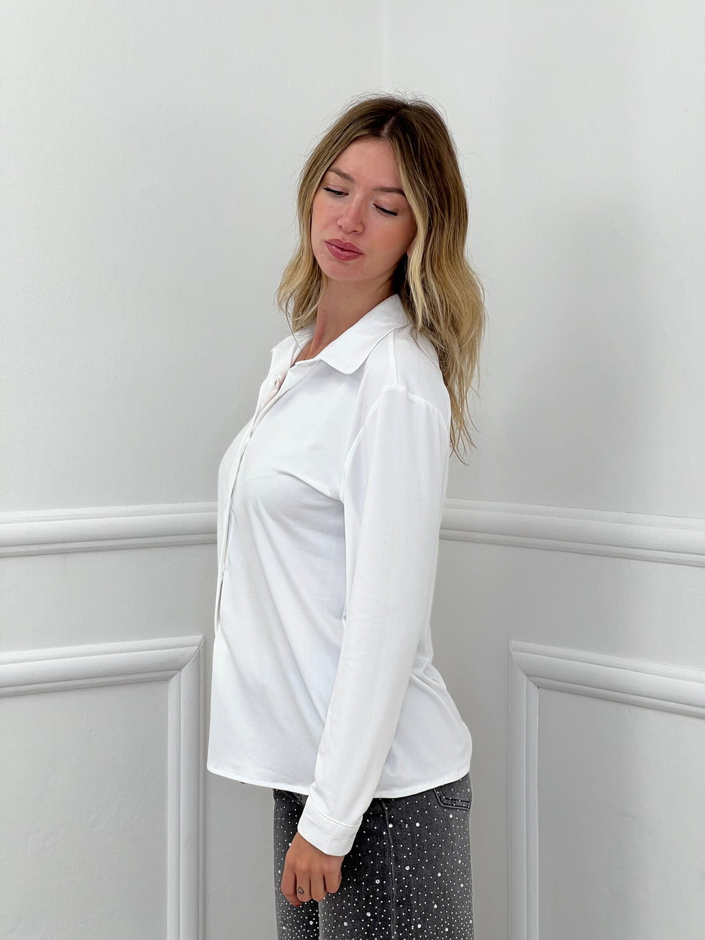 Camicia In Jersey 23001 Bianco