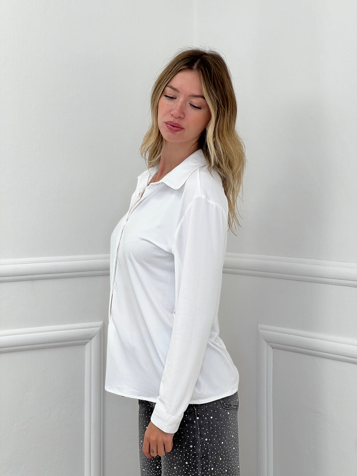 Camicia In Jersey 23001 Bianco