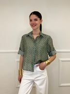 Camicia Tencel Pois 26031 Verde
