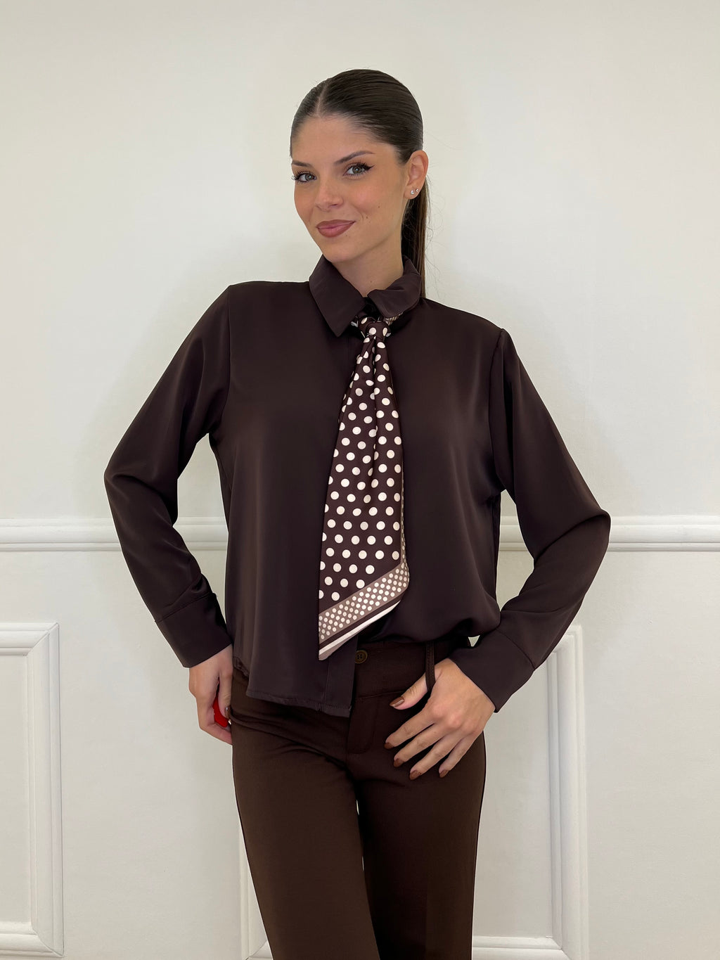 Camicia Foulard Pois 113638 Moro