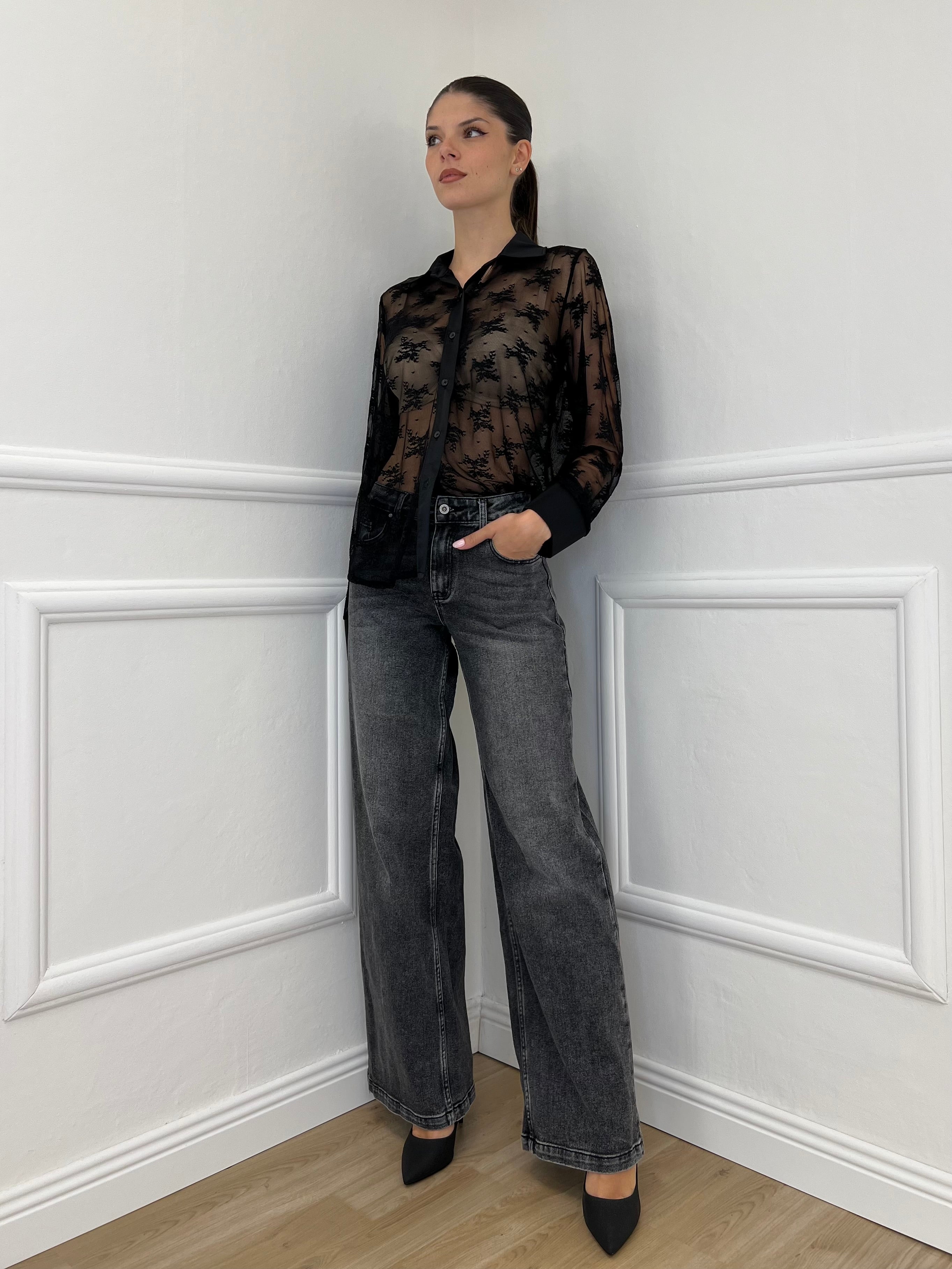 Jeans Palazzo L978 Grigio - Bazar Abbigliamento