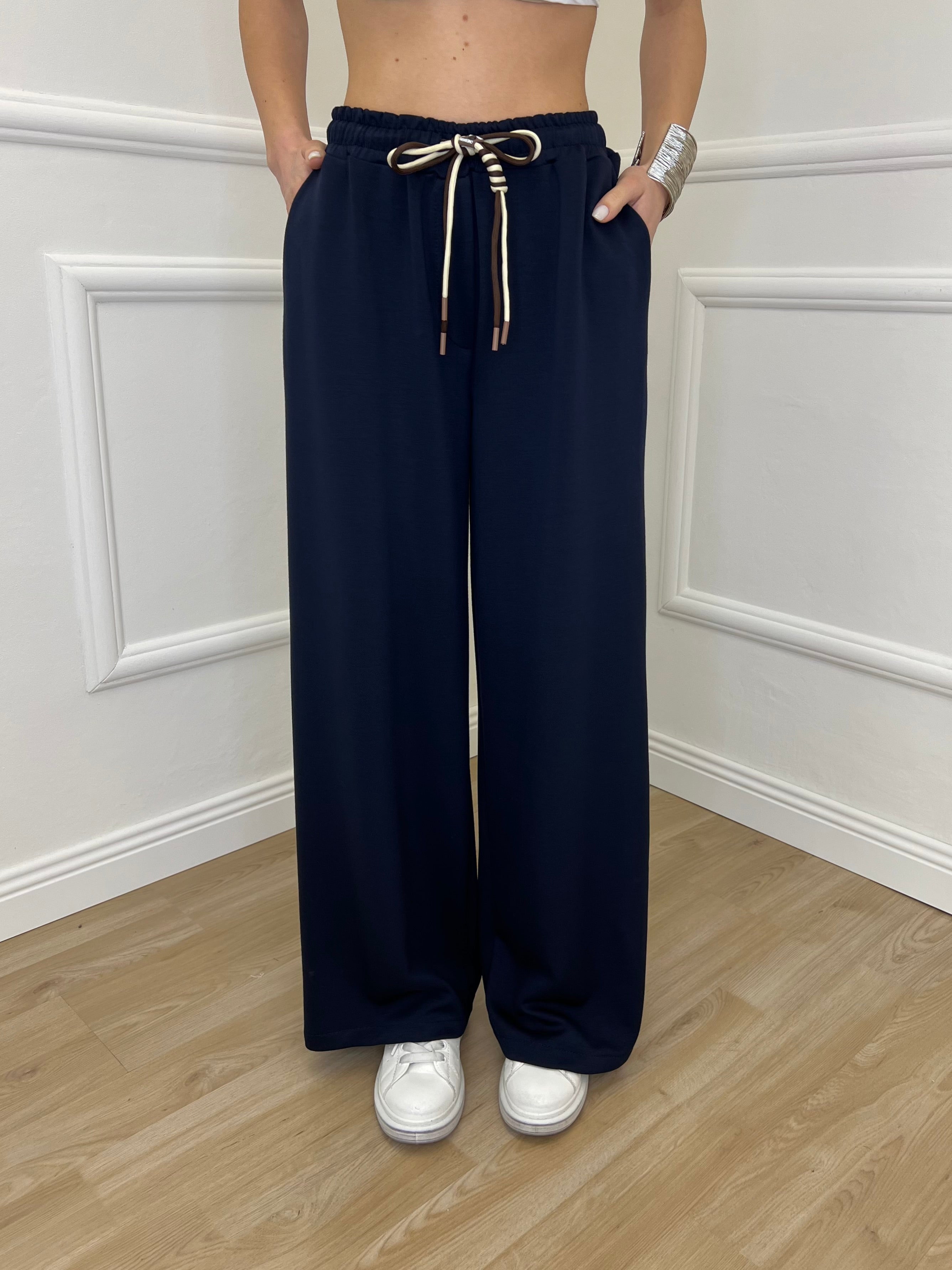 Pantalone a Palazzo Viscosa 25413 Blu