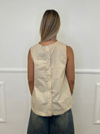 Blusa Popeline Bottoncini 2692 Ecru