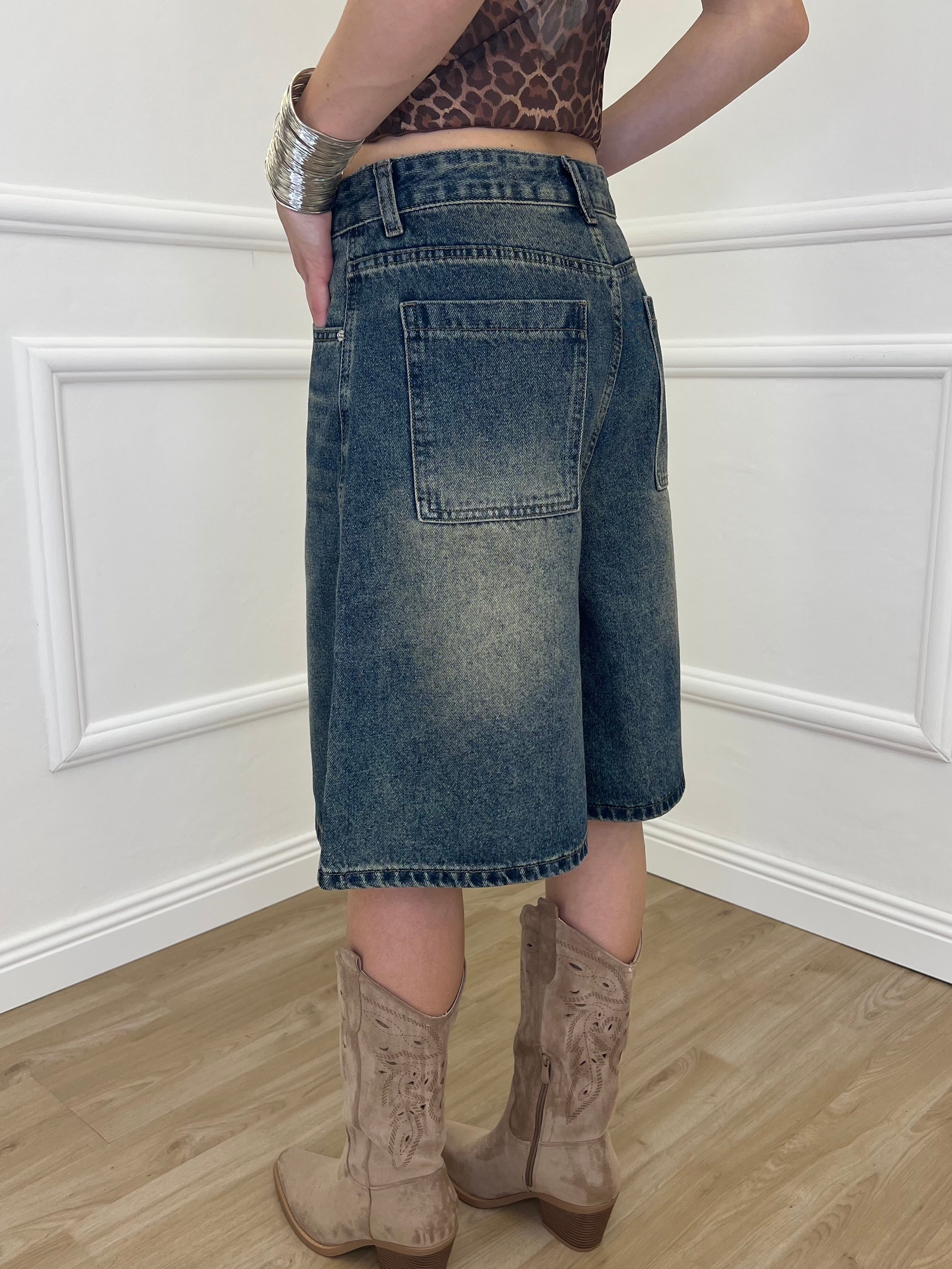Bermuda in Denim Stonewash 22238 Blu