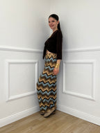 Pantalone Lurex Chevron 1795 Cielo