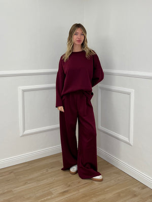 Tuta Over in Viscosa 3277 Bordeaux
