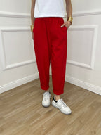 Pantalone Baggy Viscosa 2815 Rosso