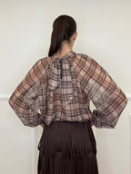 Madras Jabot Shirt L5327 Ecru