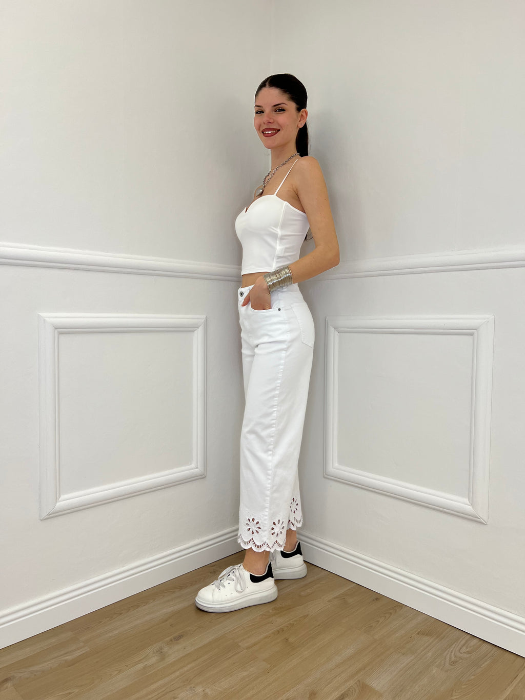 Top Con Spalline 25206 Bianco
