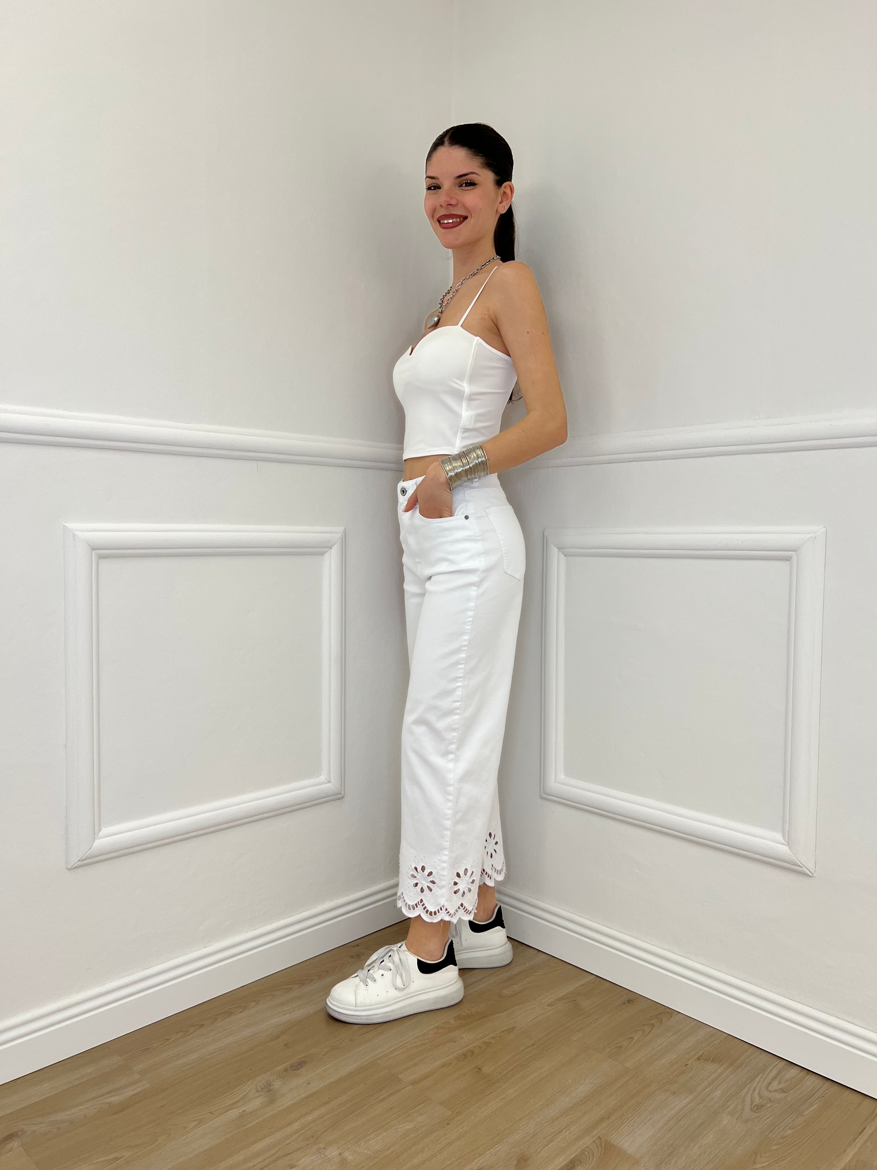 Top Con Spalline 25206 Bianco