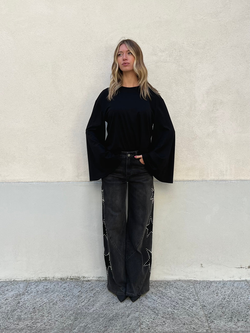 Maglia Maniche Ampie Lumina LD6307 Nero