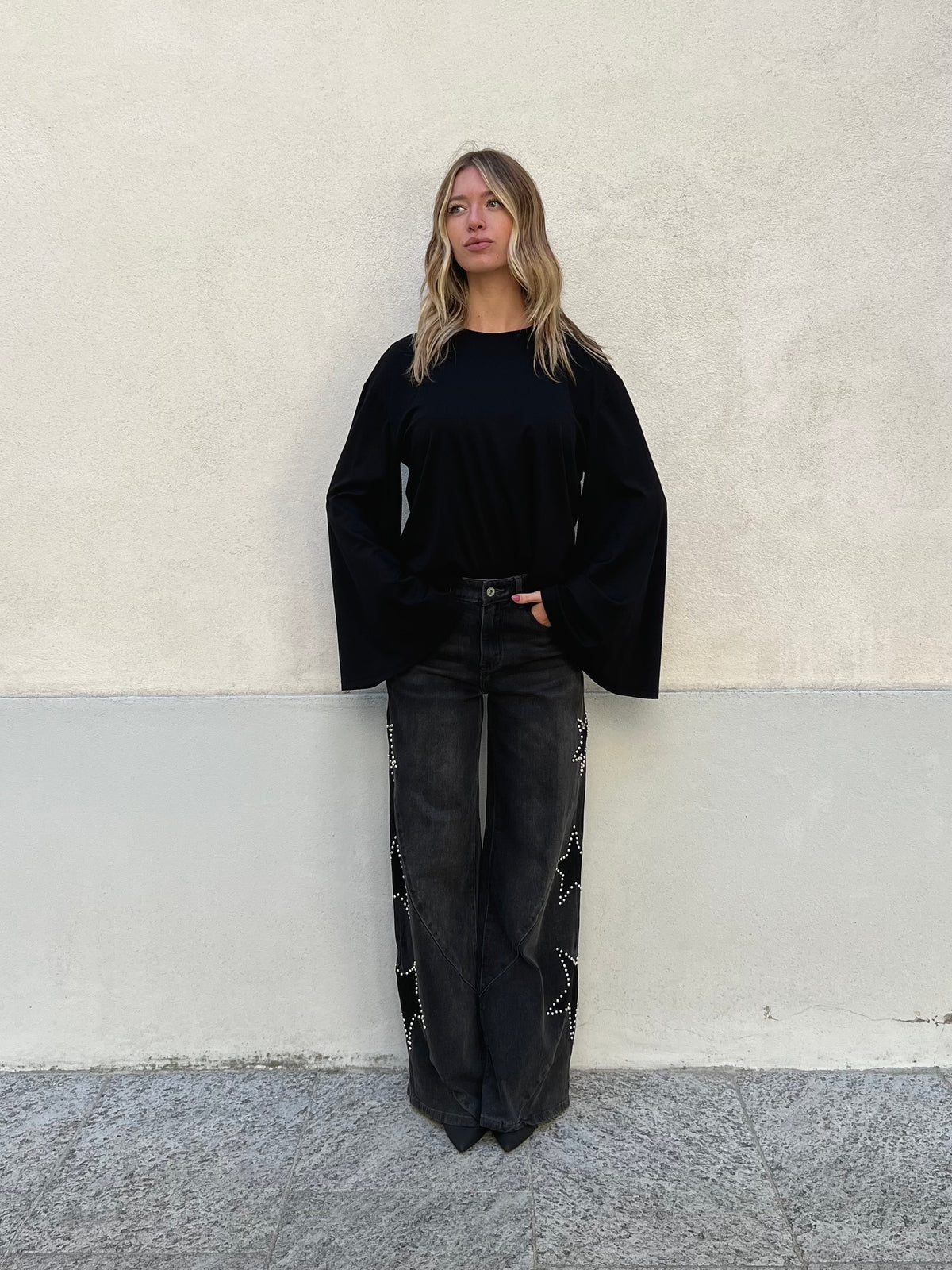 Maglia Maniche Ampie Lumina LD6307 Nero