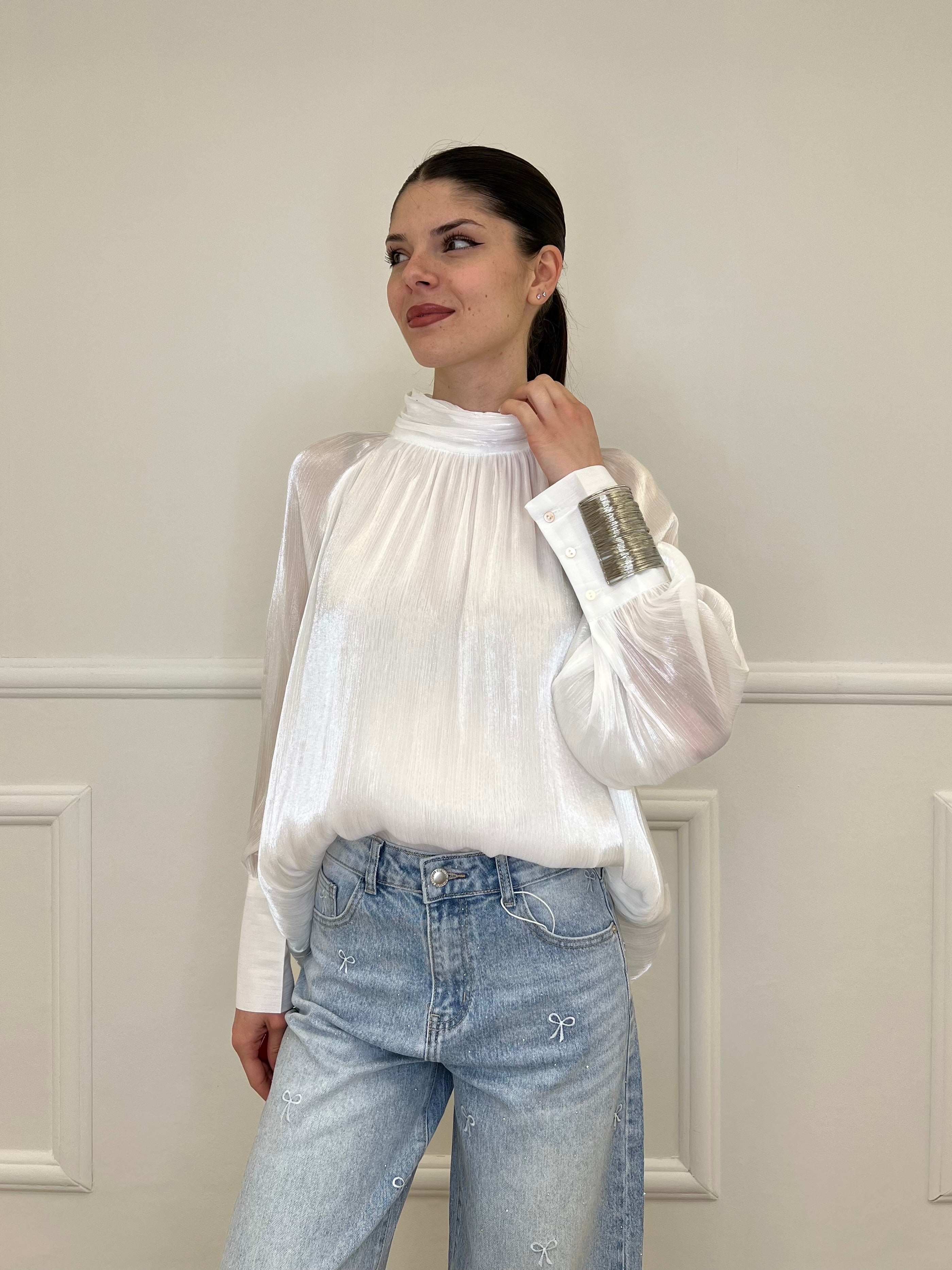 Blusa Chiffon 6595 Bianco