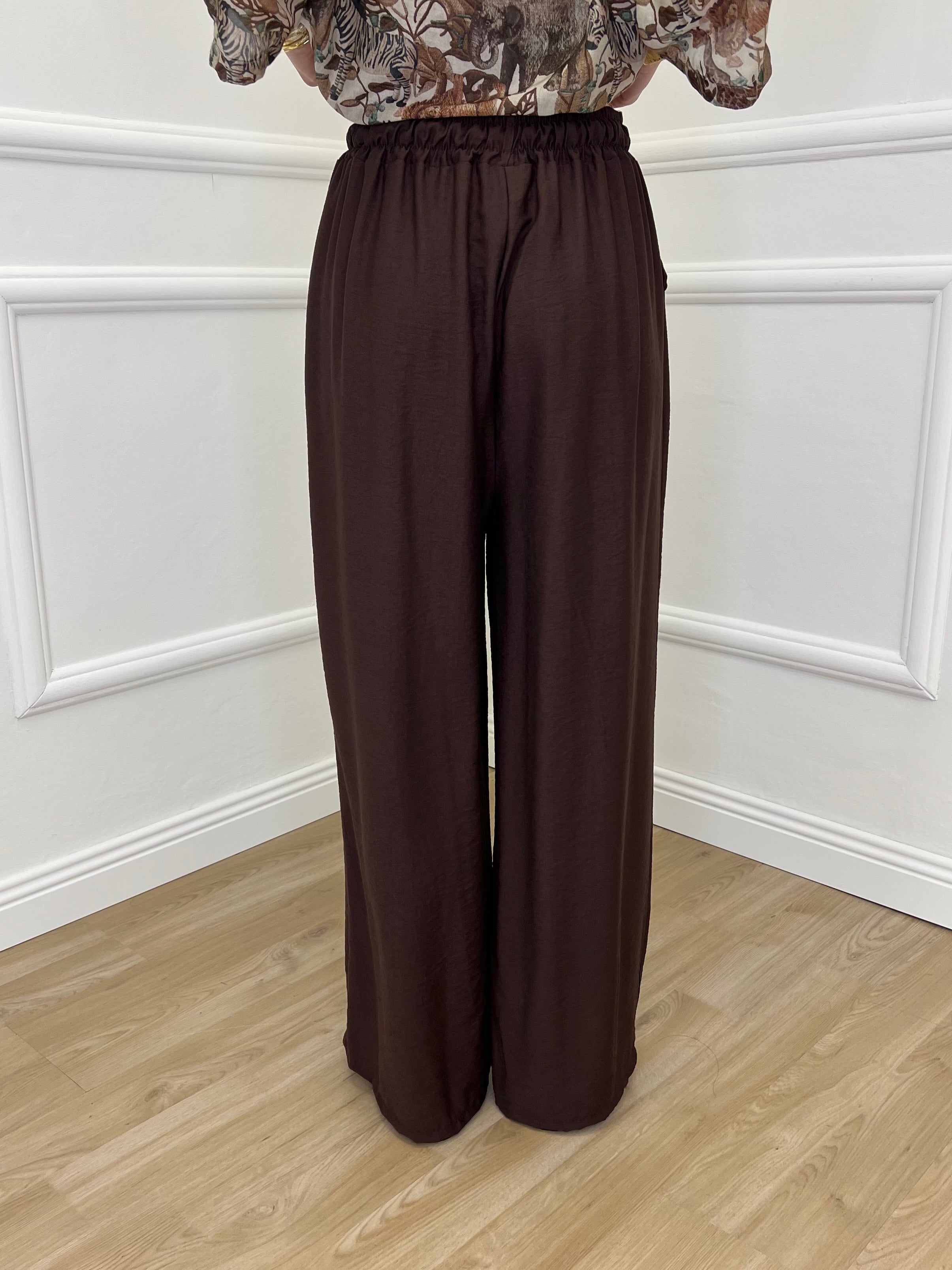 Pantalone Froissé Coulisse 81005 Marrone