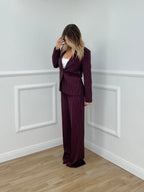 Tailleur Gessato Monopetto 83459 Burgundy