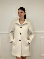 Cappotto Neoprene Colletto 990762 Ecru