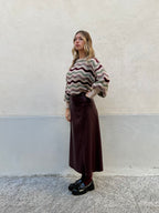 Gonna Midi Ecopelle 8066 Burgundy