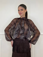 Camicia Madras Jabot L5327 Moro